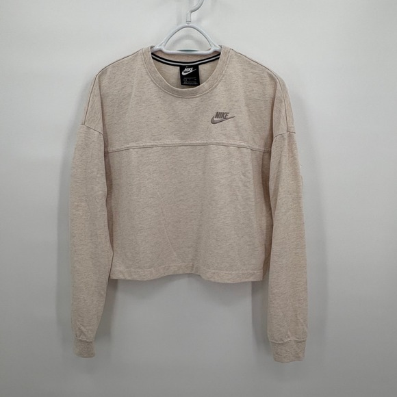 Nike Tops - Nike Sportswear Womens Cropped Sweatshirt Oatmeal Heather AR3754-110‎ Small